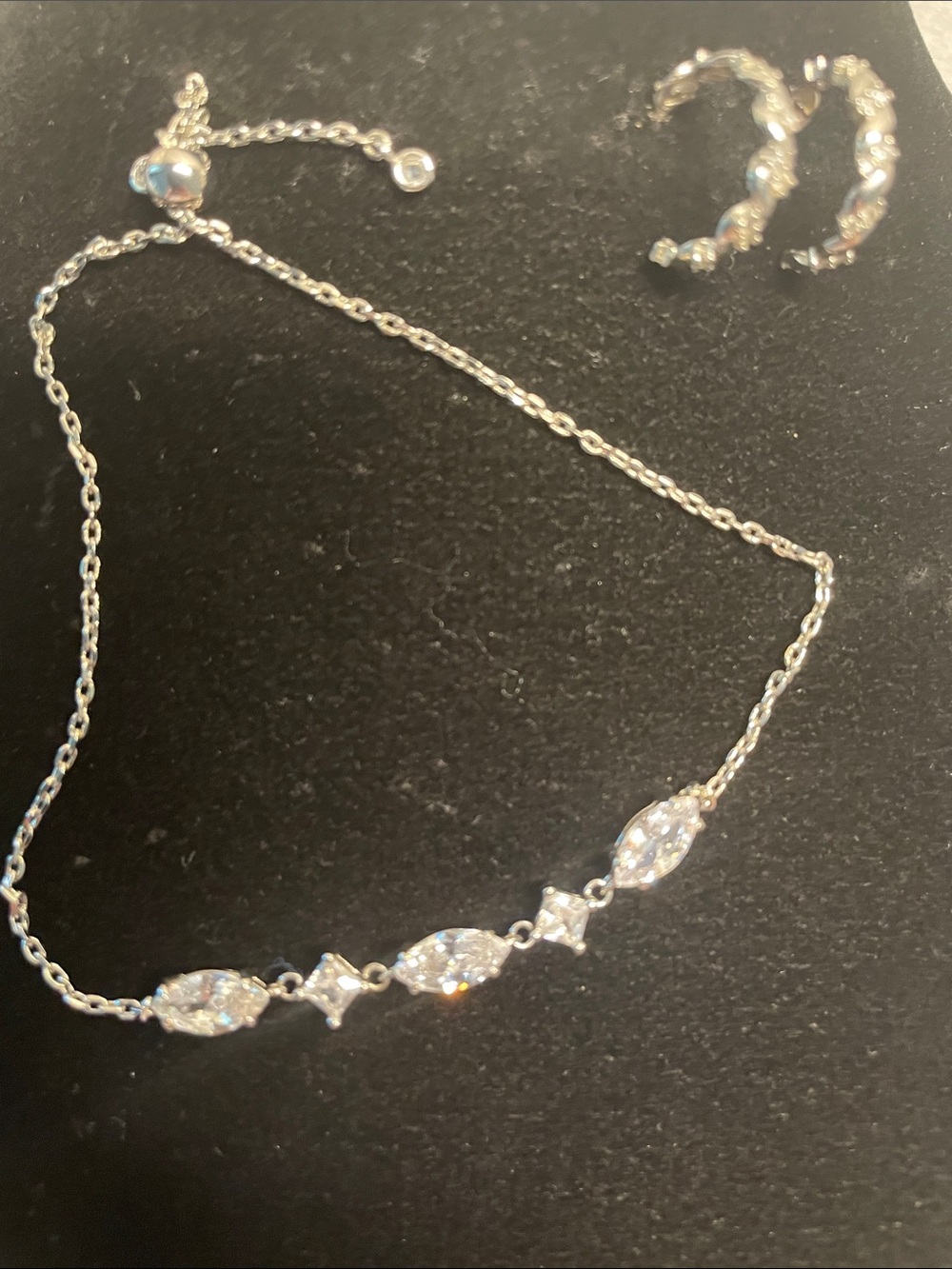 Sterling-Style Silver Crystal Bracelet - Sparkling White